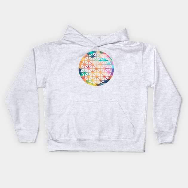 Epcot Spaceship Earth Geometric Retro Kids Hoodie by FandomTrading